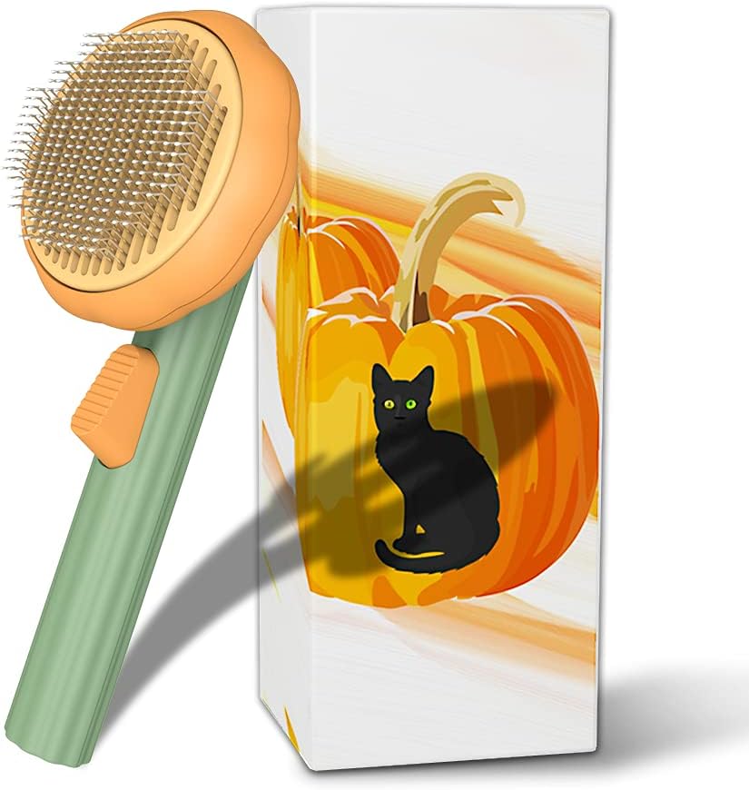 Brosse autonettoyante en forme de citrouille pour animal domestique